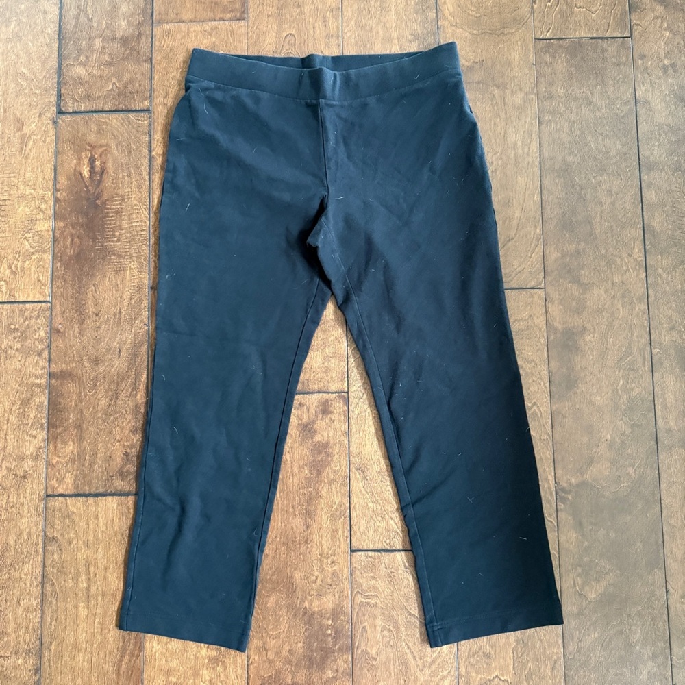 J. Jill Sz M Pima Cotton Slim Leg Pants Black Legging Ankle Pant
